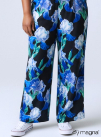 Broek Basic (D-03-PRINT) T29060-Floral Blue-Green