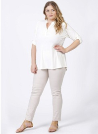 Roll Sleeve Top (B-9001) 018-Creme