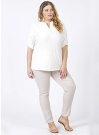 Roll Sleeve Top (B-9001) 018-Creme