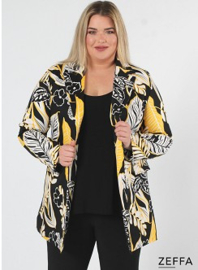 ZF-JA-1004-PR - Open Blazer Viscose Cotton Print - Y73076-Jungle Geel