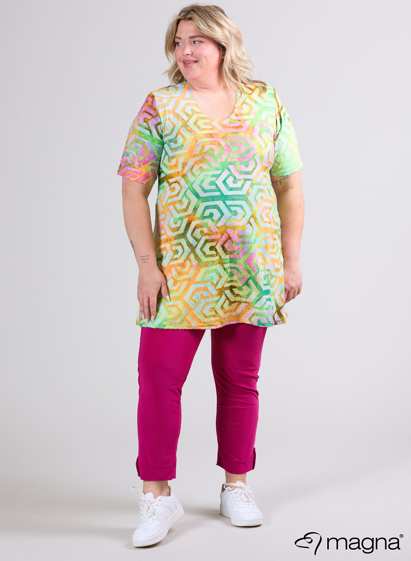 A-Line Short Sleeve Shirt (B-2508-MSH) T77008-Maze Orange-Pink-Lime
