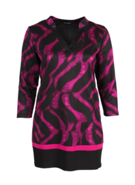 Tape & Line Tunic (C-2325-HVP) W29056- Digital Lines Magenta