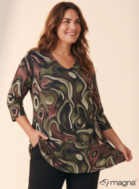 Lange basic shirt (B-6004-PRINT) T10031-Fluid Design Green