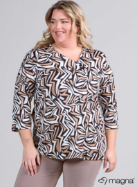 Comfy Button Flap Tunic (C-2504-PRINT) U97014-Tribal Geo Sand