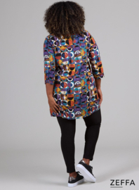 Simple Tunic  (ZF-TU-1005-LVP) U70048-Modern Art Petrol