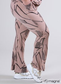 Relaxed Pocket Flared Pants (D-2403-PRINT) U30061-Triangle Sketch Taupe