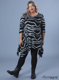 Tuniek Punten 3Q-mouw(C-0001-HVP) - W24010-Big Zebra Grey