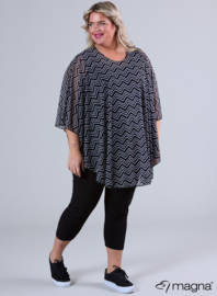 Poncho WINGS chiffon print (M-0004-CHP) 196001-ZigZag BW (small)