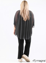 Poncho WINGS chiffon print (M-0004-CHPR) 001001-BW Polka Dots