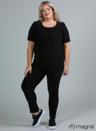 Short Sleeve Puffy Shirt (B-8018) 001-Zwart