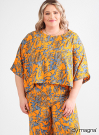 Crop top Cutted Print (M-4004-print) Z68019-Tropical Orange