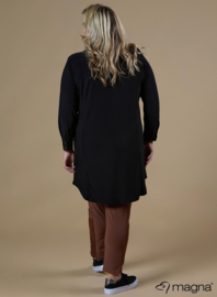 Tunic with frill elements (C-2308) 001-Zwart