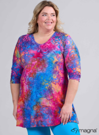 Lange basic shirt (B-6004-MSH) T-99006-Flower Pink-Blue