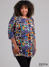 Simple Tunic  (ZF-TU-1005-LVP) U70048-Modern Art Petrol