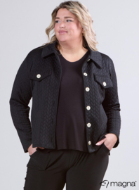 Jaquard Button Jacket (K-2402-JQP) U78001-Blocks Black