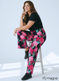 Broek Basic (D-03-PRINT) T29056-Floral Magenta-Green