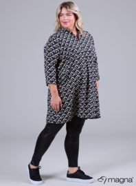 Tuniek met zakken (C-9003-LVIS-print) U82038-Retro Mozaic Green/Purple