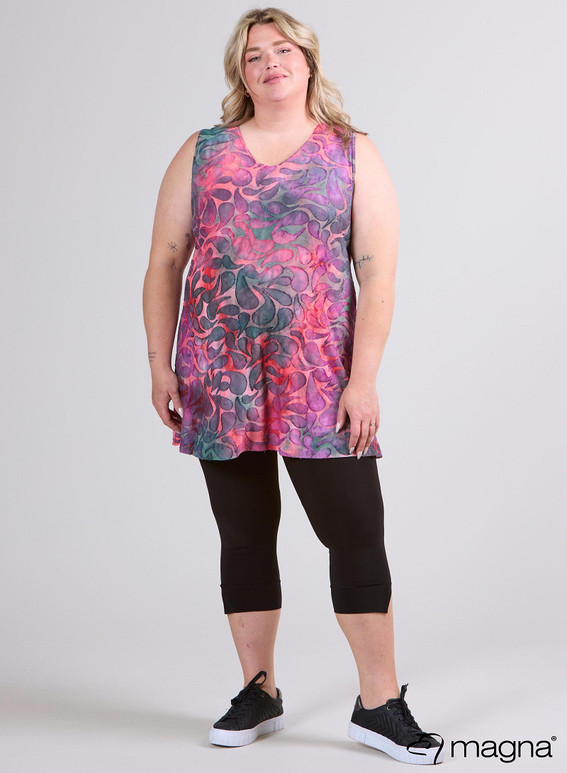 A-Line Sleeveless tunic/top (A-2302-MSH) T87066-Drop Shapes Coral
