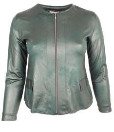 Kort Leather Look jasje (K-31-LL) 038-Fles Groen