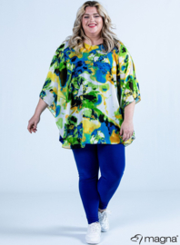 Poncho WINGS chiffon print (M-0004-CHP) Y08058-Tie Die Flower Green