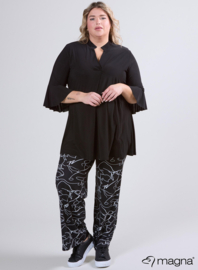 Flared Sleeves Relaxed Tunic (C-2503) 001-Zwart