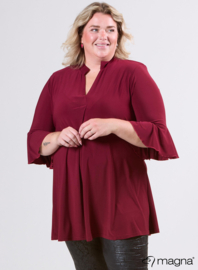 Flared Sleeves Relaxed Tunic (C-2503) 032-Wine Red