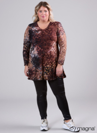 Lange basic shirt (B-6004-MSH) U55064-Dots Brown-Black