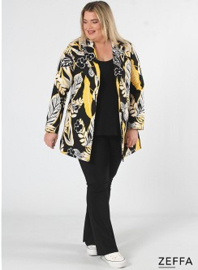 ZF-JA-1004-PR - Open Blazer Viscose Cotton Print - Y73076-Jungle Geel