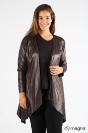 Leather Look Bolero lange mouw (A-74) 064-Donker Bruin