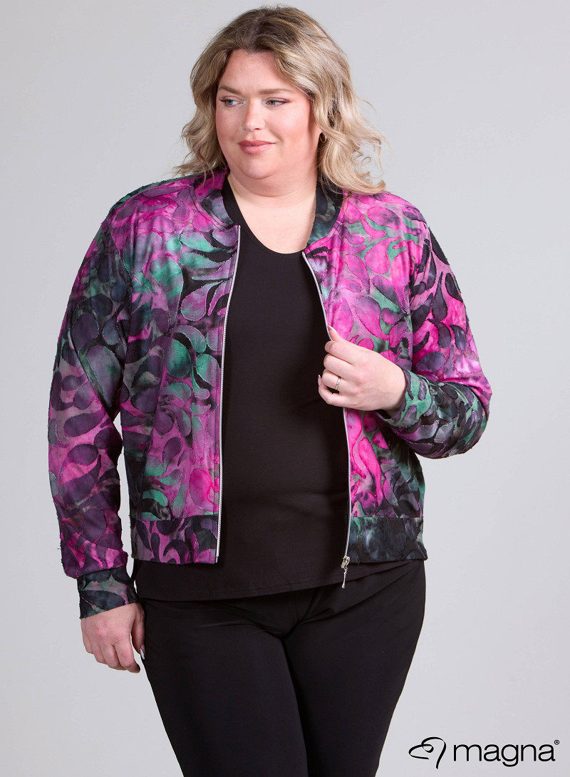 Zip Jacket (K-2501-MSH) T87056-Drop Shapes Magenta-Green