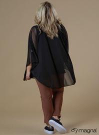 Poncho WINGS chiffon (M-04-CH) 001-Zwart