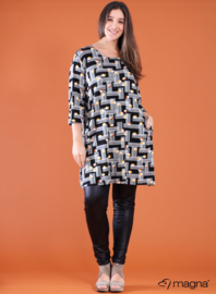 Simple Pocket Tuniek (C-2022-VISprint) 019701-Circle Lines Black-Yellow