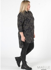 Buttoned Tunic (ME-TU-1005) Z26017-Zebra Dark Navy