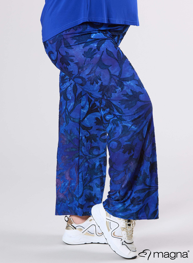 Broek Basic (D-03-MSH) U51060-Fall Leaves Royal Blue