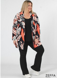 ZF-JA-1004-PR - Open Blazer Viscose Cotton Print - Y73019-Jungle Oranje