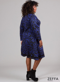V-Element Dress (ZF-DR-1008-HVP) U73060-Scribble Waves Blue