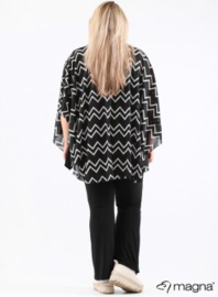 Poncho WINGS chiffon print (M-0004-CHPR) 310001-BW Zig Zag