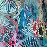 Broek Basic (D-03-PRINT) T27051-Flower Power Aqua