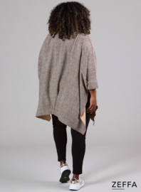 Oversized Tuniek/Ponncho (ZF-PO-1002-HVPK)  U64014-Herringbone Sand