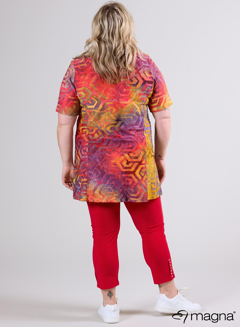 A-Line Short Sleeve Shirt (B-2508-MSH) T77076-Maze Red-Yellow