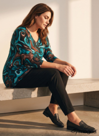 Lange basic shirt (B-6004-PRINT) T10048-Fluid Design Petrol