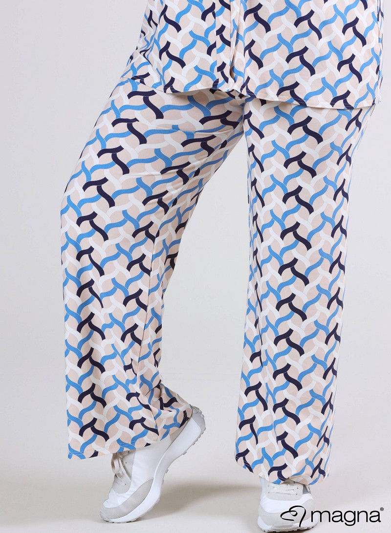 Broek Basic (D-03-PR) T72071-Woven Blue-Sand