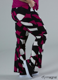 Relaxed Pocket Flared Pants (D-2403-PRINT) V75056-Diamond Blocks Magenta