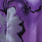Poncho WINGS chiffon print (M-0004-CHP) V06021-Big Flower Purple