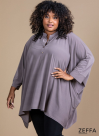 Oversized Tuniek/Ponncho (ZF-PO-1002)  061-Taupe