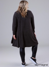 Open Front Loose Cardigan (N-2201-KNT) 020-Dr. Grijs