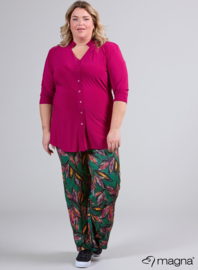 Button Tunic V-Shaped Neckline (C-2506) 056-Magenta