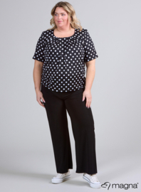 Short Sleeve Puffy Shirt (B-8018-PRINT) 411001-Medium Polka BW