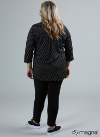 Roll Sleeve Top (B-9001-PR) 001001-Polka Dot BW