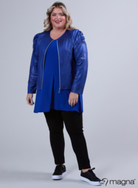 Kort Leather Look Puff Shoulder Jacket (K-2401-LL) 060-Royal Blue